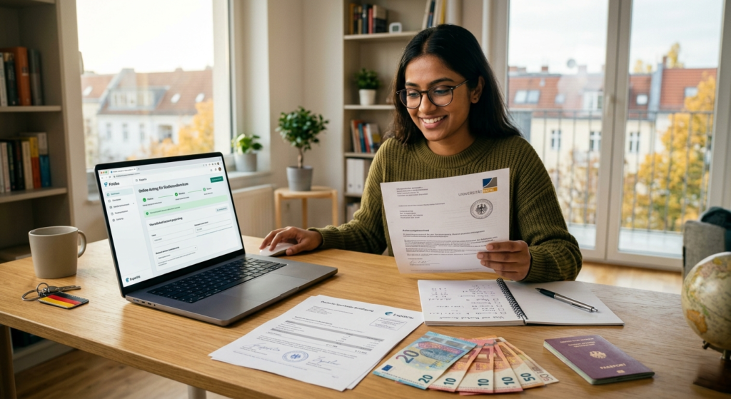 German university applications and blocked accounts